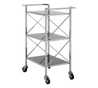 Orsina Black Mirrored Glass 3 Tier Trolley,movable Drinks Trolley,dining Cart With Wheels, Kitchen Storage Trolley