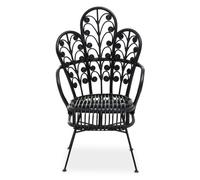 Orsina Black Natural Rattan Scalloped Back Chair Orsina Black