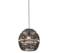 Orsina Black Paper Rope Pendant Lamp, Paper Pendant Lampshade, Light-weight Rope Wrapped Pendant Light Orsina Black