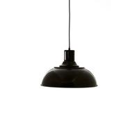 Orsina Black Pendant Light With Cylindrical Holder, Bowl Shade Round Canopy Hanging Lamp, Retro Ceiling Fixture