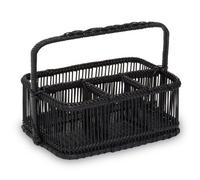 Orsina Black Rattan And Bamboo Caddy Basket
