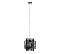 Orsina Black Rattan Overlapping Pendant Lamp, Eco-Friendly Rattan Pendant Light, Durable Hanging Rattan Lamp