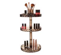 Orsina Black Rotating Cosmetic Organiser With 3 Tiers, Stylish Make Up Organiser, Revolving Makeup Organiser Box