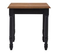 Orsina Black Side Table With Carved Legs, Natural Wood Grain Bedside Table, Round Accent Table, Ideal For Lounges Orsina Black