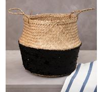Orsina Black & Silver Medium Seagrass Basket, Decorative Seagrass Box, Stylish Storage Basket For Home, Or Closet in Natural Orsina Natural