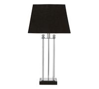 Orsina Black & Silver Table Lamp, Granite Base Accent Lamp with Fabric Shade, Stainless Steel Body Orsina Black
