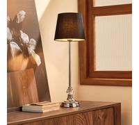 Premier Housewares Ursa Table Lamp with Black Shade, Silver