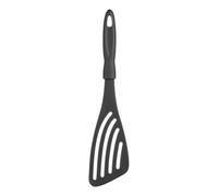 Orsina Black Slotted Turner With Grey Handle,heat-Resistant Kitchen Utensil,grease Draining Spatula For Cooking