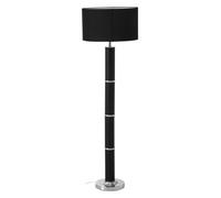 Orsina Black Snake Leather Effect Floor Lamp, Faux Snakeskin Standing Lamp With Black Fabric Shade, Floor Light