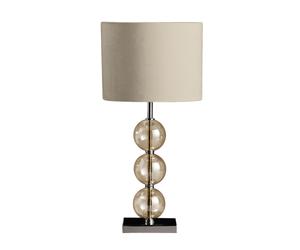 Orsina Black Suede Effect Shade Table Lamp, Chrome Base with Glass Orb Detail, 40W E14 Bulb Compatible, Ideal for in Cream Orsina Cream