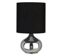 Orsina Black Table Lamp, Sleek Black Metal Frame With Matching Fabric Shade, Compact Design Offers Focused Ambiance
