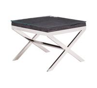 Orsina Black Top End Table With Cross Base