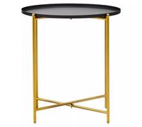 Orsina Black Top Side Table, Contrasting Materials Of Side Tables By Couch, Durable And Easy To Care Corner Table