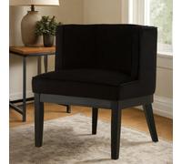 Orsina Black Velvet Chair, Supportive Backrest Lounge Chair, Velvet Accent Chair, Space-Saving