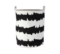 Premier Laundry Basket, Black/White Fabric