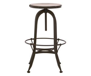 Orsina Black & White Finish Bar Stool, Distinctive Metal Bar Stool With Marble Top, White Tall Seat For Counter