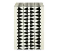 Orsina Black & White Stool,enamel Coated Kitchen Stool,monochromatic Tribal Patterned Bar Seat,antique Accent Piece