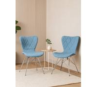 Orsina Blue Dining Chair, Backrest Dining Chair, Space-Saving Office Desk Chair, Easy To Clean Dining Chair