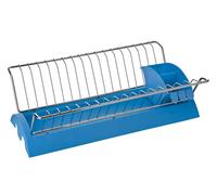 Orsina Blue Plastic & Chrome Wire Dish Drainer, Durable Rack With Removable Drip Tray, Ideal For Drying Plates Orsina Blue