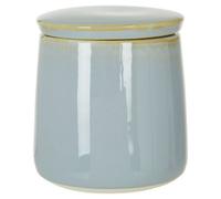Orsina Blue Porcelain Canister With Matching Lid,glossy Tapered Design Container For Counter,storage Container