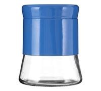 800ml Blue Stainless Steel Glass Coffee Sugar Tea Kitchen Canister Storage Jar