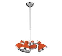 Premier Housewares Orange Shade and Chrome 4 Shad Pendant Light