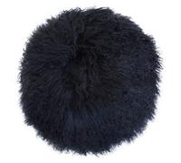 Orsina Bosie Mongolian Fur Black Round Cushion