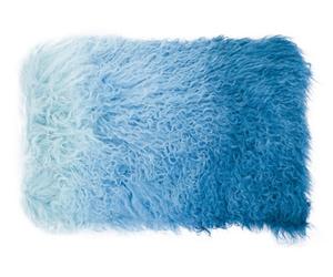 Orsina Bosie Mongolian Fur Blue Ombre Rectangular Cushion