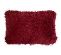 Orsina Bosie Mongolian Fur Maroon Rectangular Cushion