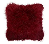 Orsina Bosie Mongolian Fur Maroon Square Cushion