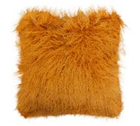 Orsina Bosie Mongolian Fur Ochre Square Cushion