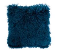 Orsina Bosie Mongolian Fur Teal Square Cushion