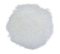 Orsina Bosie Mongolian Fur White Round Cushion