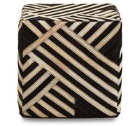 Orsina Bosie Safira Black And White Stripe Leather Pouffe