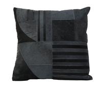 Orsina Bosie Safira Black & Grey Hair on Leather Cushion Orsina Multicolor