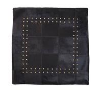 Orsina Bosie Safira Black Hair on Leather Patchwork Cushion Orsina Black