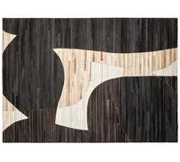 Orsina Bosie Safira Large Abstract Hair On Leather Rug