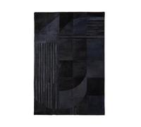 Orsina Bosie Safira Small Black And Grey Deco Print Leather Rug