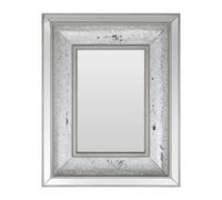 Orsina Boutique Style Wall Mirror With Decorative Mosaic Inlay, Bevelled Frame Rectangular Mirror For Living Room