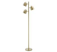 Orsina Brass Finish Floor Lamp, Contemporary Slim Metal Floor Lamp With Three Head Spotlights, Standing Lamp in Gold Orsina Gold