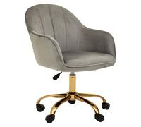 Orsina Brent Velvet & Gold Home Office Chair in Grey Orsina Grey