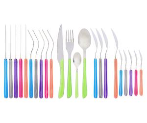 Orsina Bright 24Pc Multi Coloured Cutlery, Versatile Quality Set For Kitchen, Portable Cutlery Set For Travelling Orsina Multicolor