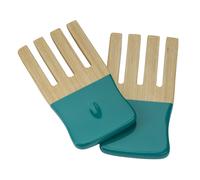 Orsina Bright Orange Bamboo Salad Forks, Picnic Utensils, Travel-Friendly Salad Prongs, Compact Bamboo Servers in Turquoise Orsina Turquoise
