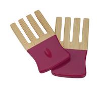 Orsina Bright Orange Bamboo Salad Forks, Picnic Utensils, Travel-Friendly Salad Prongs, Compact Bamboo Servers in Raspberry Orsina Raspberry