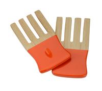 Orsina Bright Orange Bamboo Salad Forks, Picnic Utensils, Travel-Friendly Salad Prongs, Compact Bamboo Servers Orsina Orange