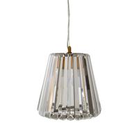 Orsina Bronze Cone Pendant Light, Geometric Crystal Glass Shade, Contemporary Boutique Fixture for Dining Room in Gold Orsina Gold