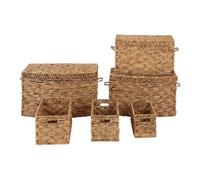 Lidi Set Of Six Brown Washed Storage Baskets.