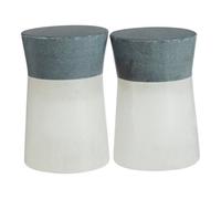 Premier Housewares Marble Salt and Pepper Set, Rounded, White/Grey - 8 cm, 1001190