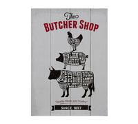 Orsina Butcher Shop Wall Plaque Home Wall Décor in Grey Orsina Grey