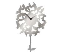 Stainless Steel Butterfly Pendulum Wall Clock, Silver